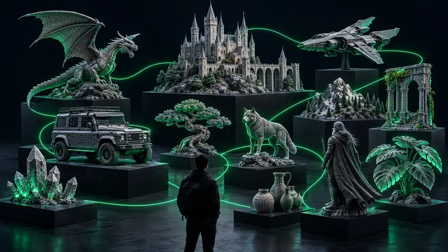Illustration of geometry prepared for a 3D-printing workflow